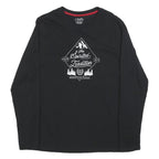 CHAPS Mens Black Graphic T-Shirt M Long Sleeve Crew Neck Spirited Tradition