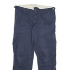 CARHARTT Mens Cotton Blend Navy Relaxed Cargo Trousers W34 L28 Workwear
