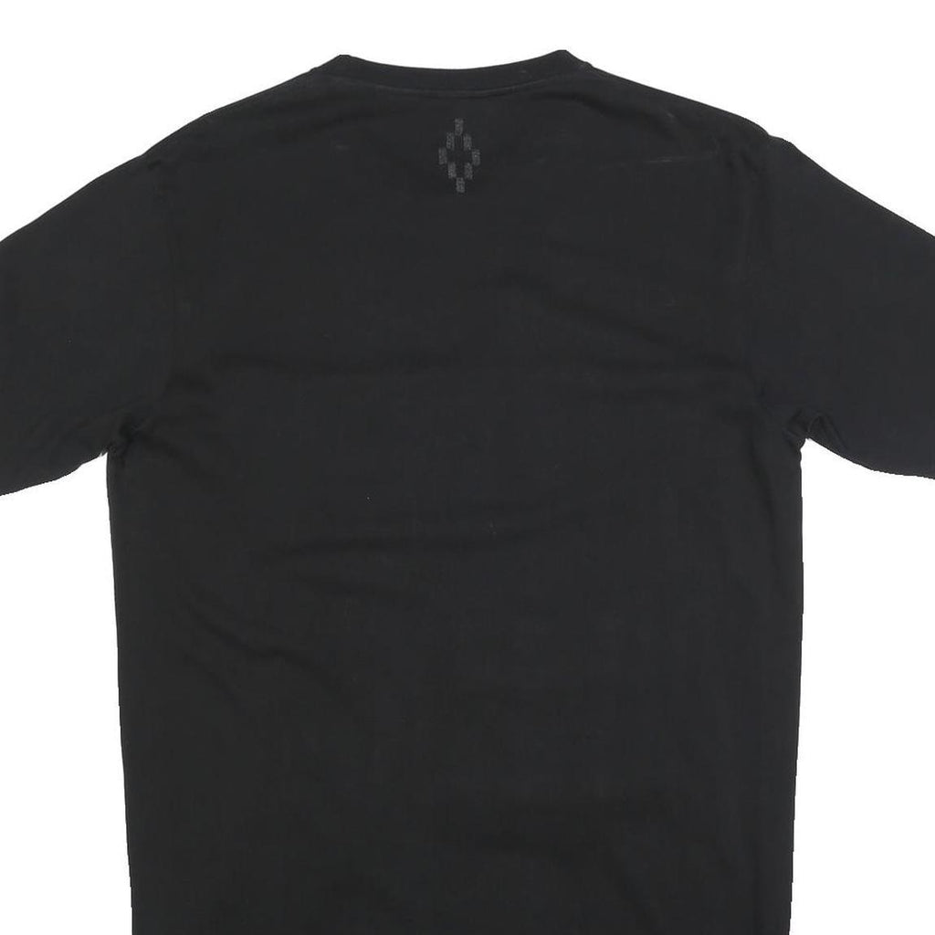 MARCELO BURLON Womens Black Day Cotton Blend Plain Short Sleeve Knee Length L