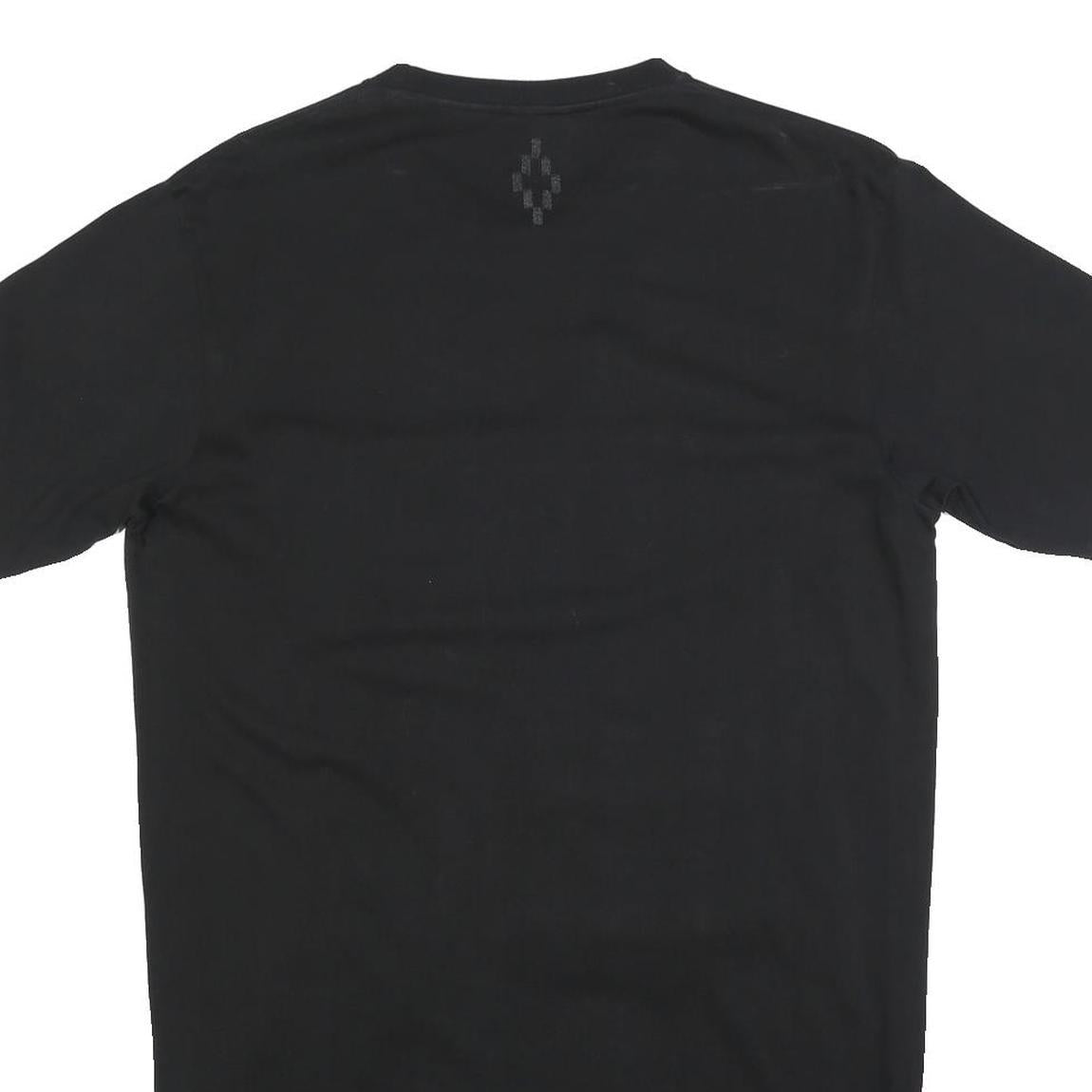 MARCELO BURLON Womens Black Day Cotton Blend Plain Short Sleeve Knee Length L