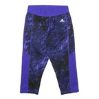ADIDAS Womens Shorts Blue & Black S W22 Synthetic Activewear Fitness