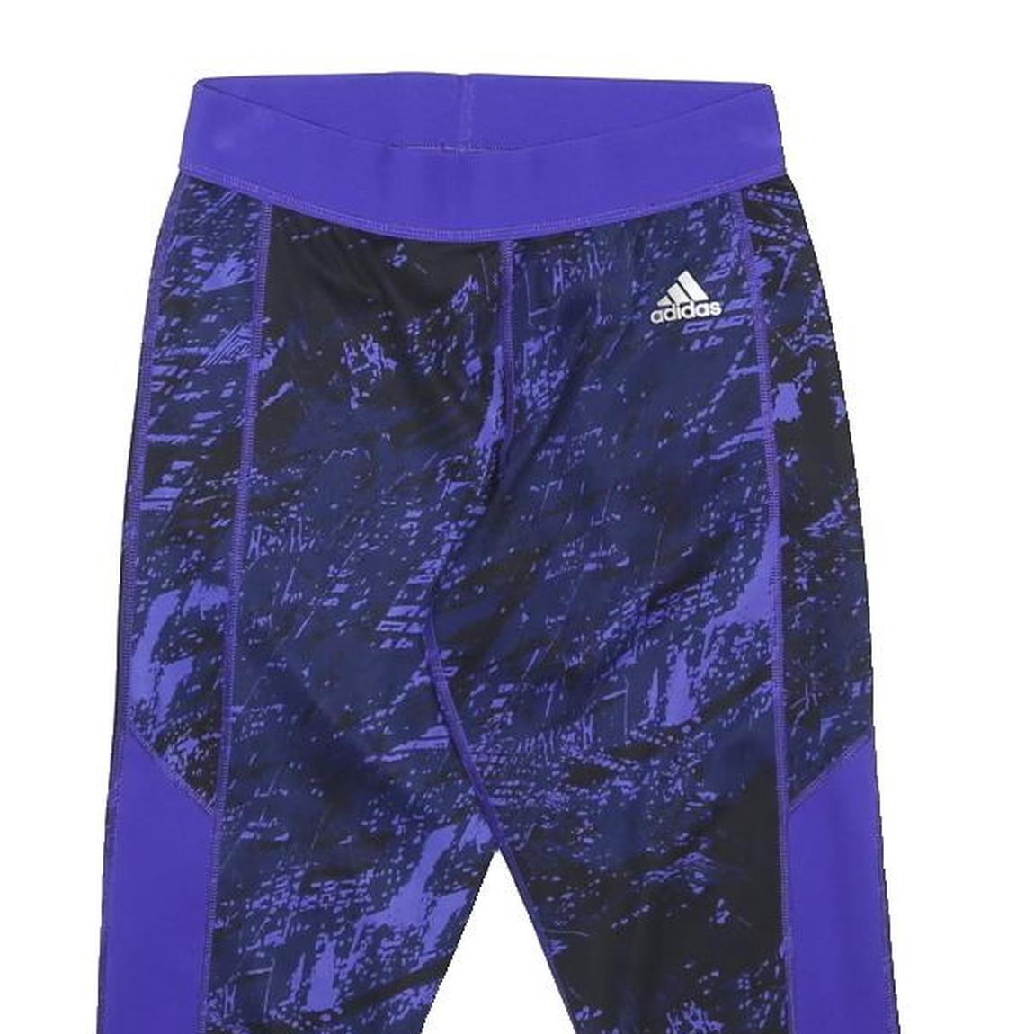 ADIDAS Womens Shorts Blue & Black S W22 Synthetic Activewear Fitness