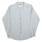 WRANGLER Mens Blue & White Slim Stripe Shirt M Cotton Casual Classic