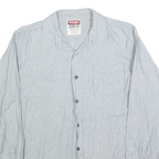 WRANGLER Mens Blue & White Slim Stripe Shirt M Cotton Casual Classic