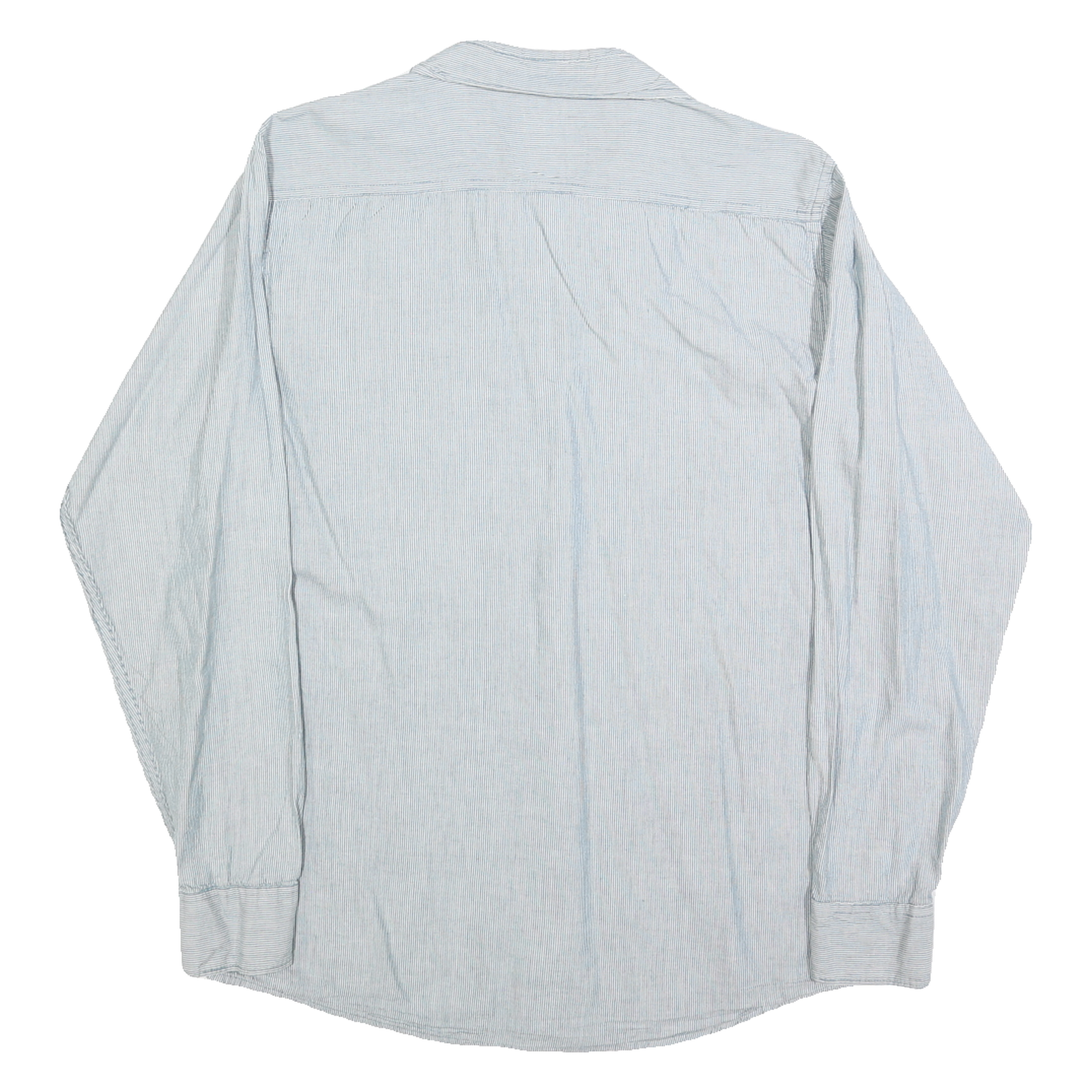 WRANGLER Mens Blue & White Slim Stripe Shirt M Cotton Casual Classic