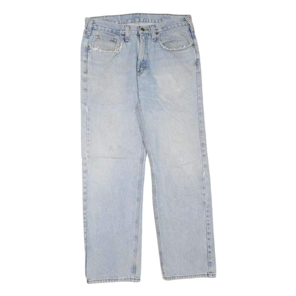 CARHARTT Womens Regular Fit Straight Leg Denim Light W34 L31 Cotton Blend Zip