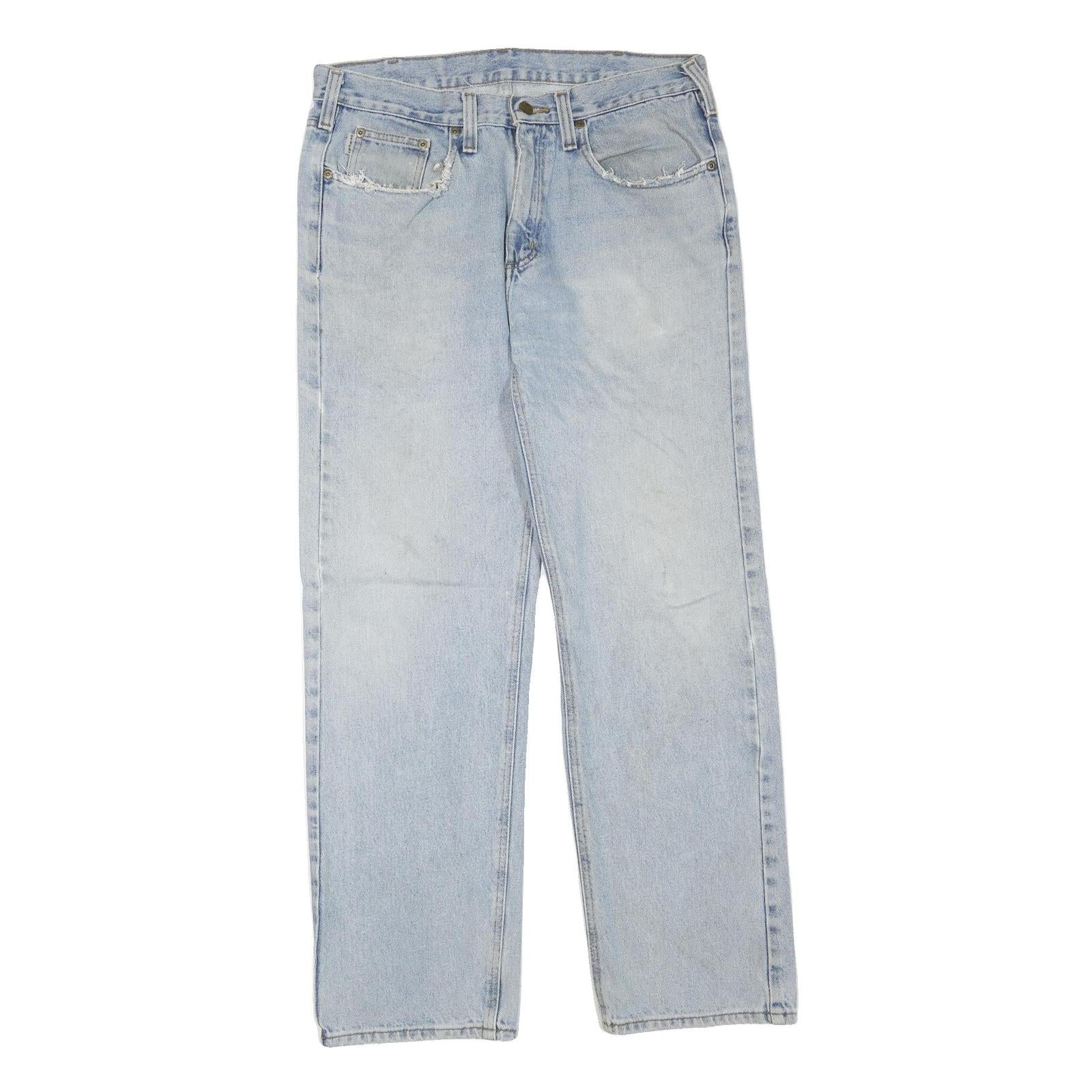 CARHARTT Womens Regular Fit Straight Leg Denim Light W34 L31 Cotton Blend Zip