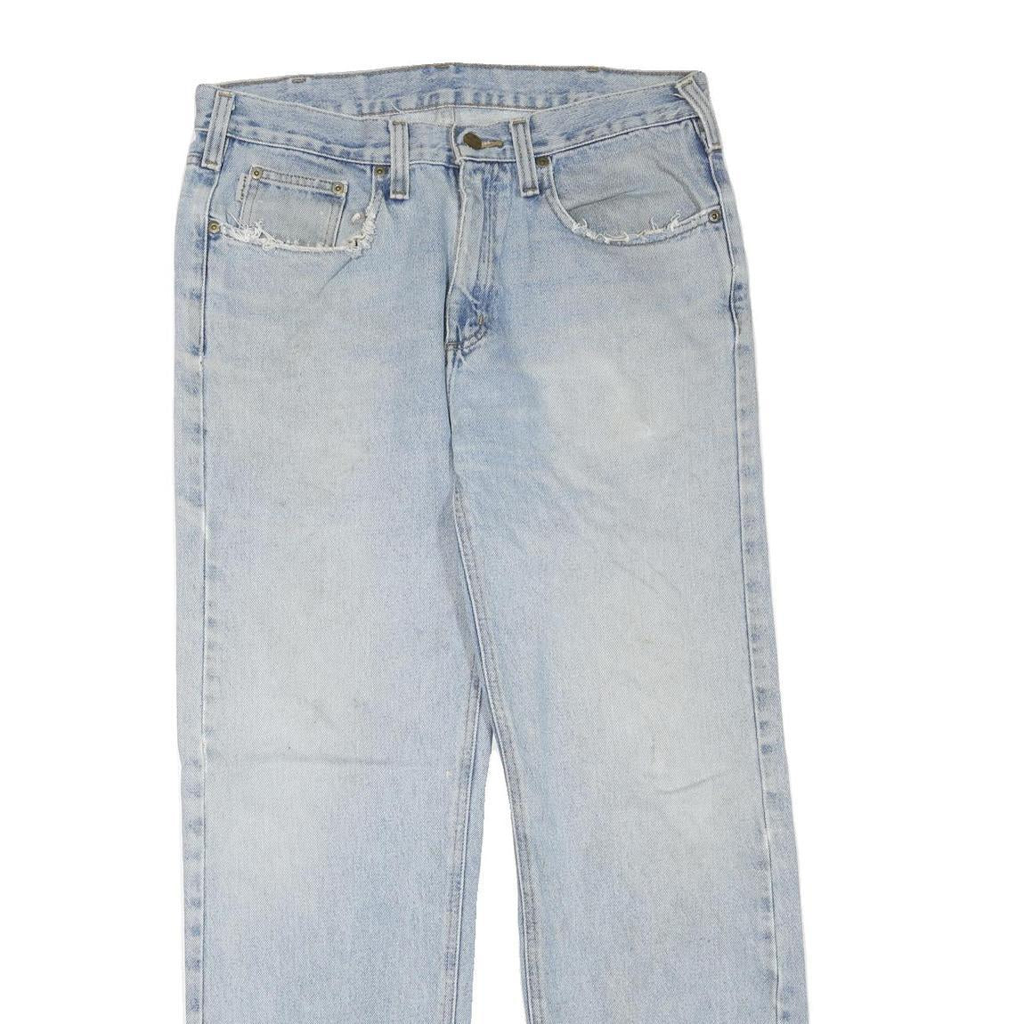 CARHARTT Womens Regular Fit Straight Leg Denim Light W34 L31 Cotton Blend Zip