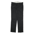 DICKIES Womens Black Slim Fit Straight Leg Trousers W32 L31 Cotton Blend Zip