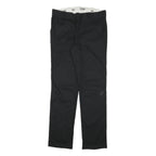 DICKIES Womens Black Slim Fit Straight Leg Trousers W32 L31 Cotton Blend Zip