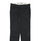 DICKIES Womens Black Slim Fit Straight Leg Trousers W32 L31 Cotton Blend Zip