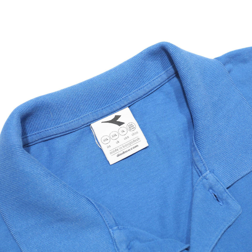 DIADORA Mens Blue Polo Shirt 2XL Cotton Blend Casual Short Sleeve Basic