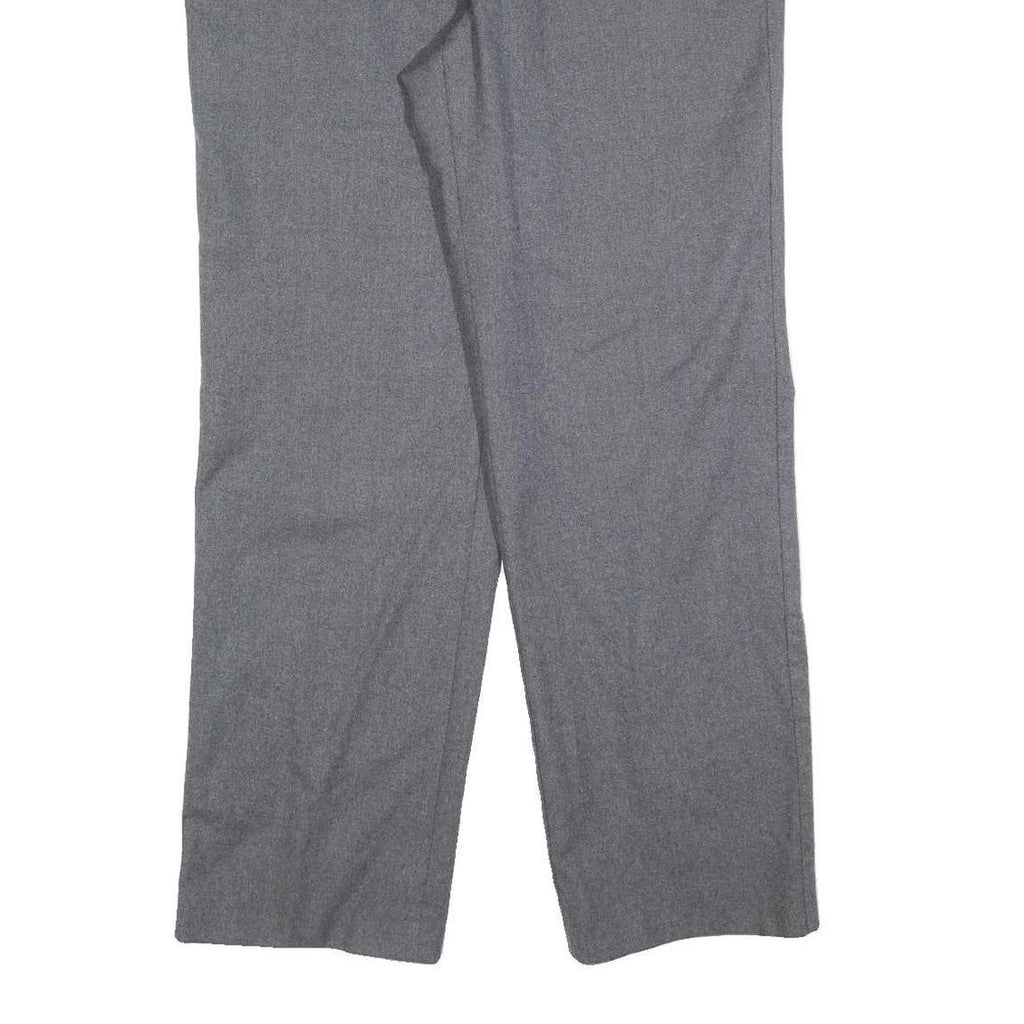 FREY Mens Wool Grey Regular Fit Straight Leg Trousers W34 L32 Classic Formal