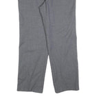 FREY Mens Wool Grey Regular Fit Straight Leg Trousers W34 L32 Classic Formal