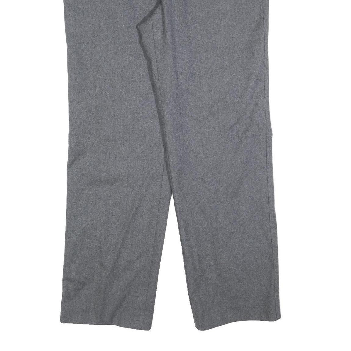 FREY Mens Wool Grey Regular Fit Straight Leg Trousers W34 L32 Classic Formal