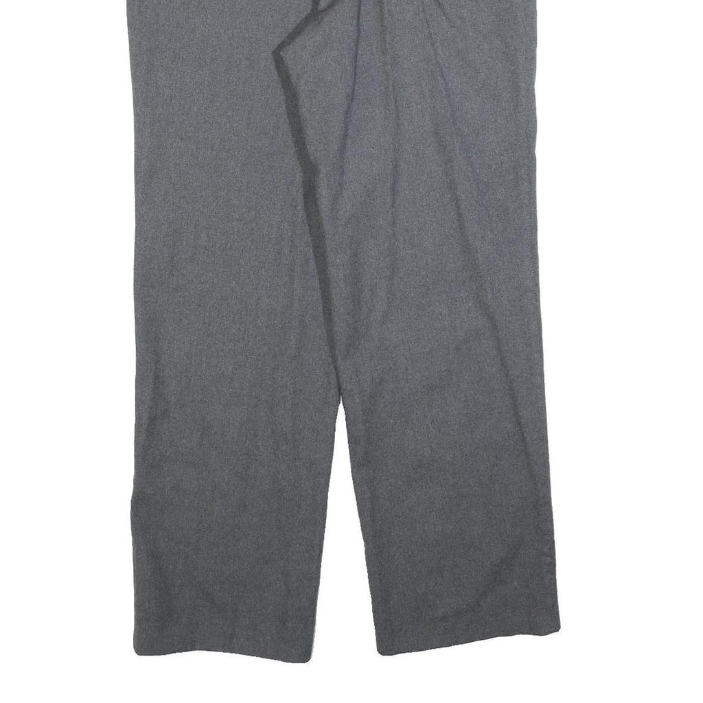 FREY Mens Wool Grey Regular Fit Straight Leg Trousers W34 L32 Classic Formal