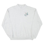 WHALE Mens Grey Polo Collar XL Sweatshirt Cotton Blend Casual Pullover