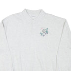 WHALE Mens Grey Polo Collar XL Sweatshirt Cotton Blend Casual Pullover