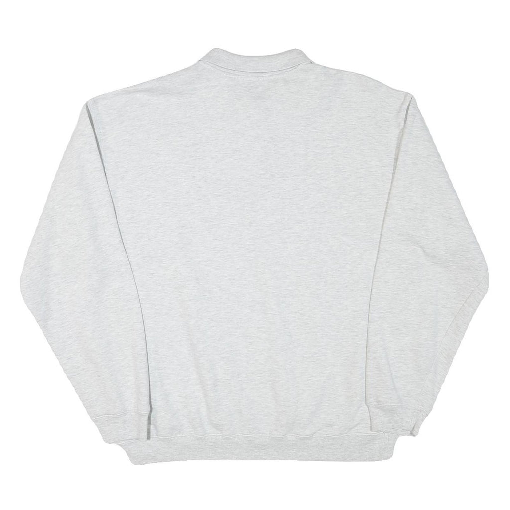 WHALE Mens Grey Polo Collar XL Sweatshirt Cotton Blend Casual Pullover