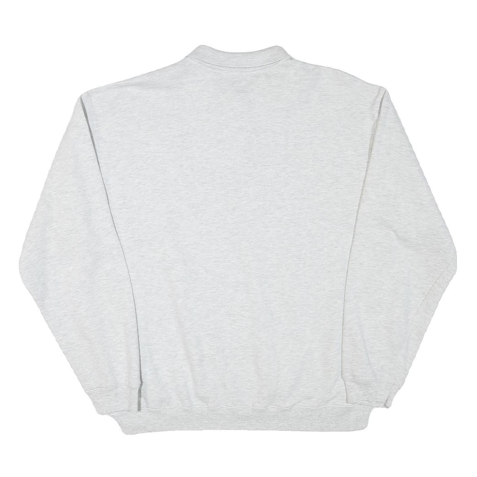 WHALE Mens Grey Polo Collar XL Sweatshirt Cotton Blend Casual Pullover