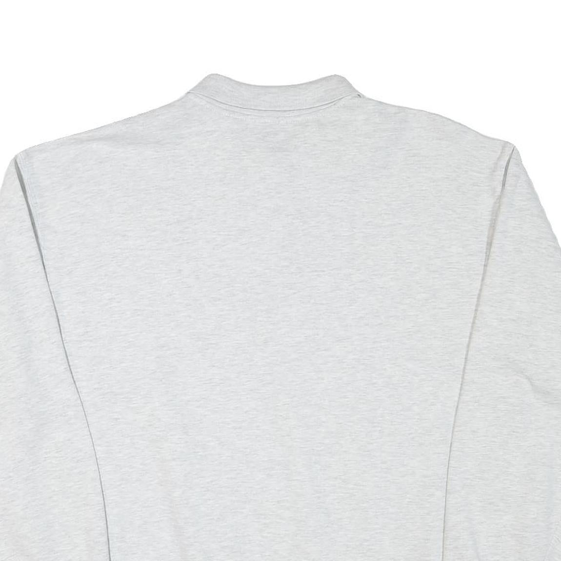 WHALE Mens Grey Polo Collar XL Sweatshirt Cotton Blend Casual Pullover