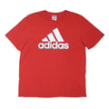 ADIDAS Mens Red T-Shirt M Short Sleeve Crew Neck Cotton Logo Graphic