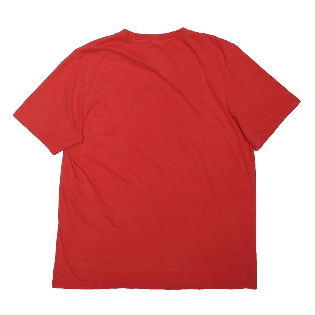 ADIDAS Mens Red T-Shirt M Short Sleeve Crew Neck Cotton Logo Graphic