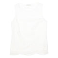 OASIS Womens White Lace Sleeveless Top Round Neck S Cotton Blend Summer