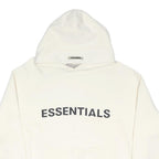 ESSENTIALS Mens White Hoodie M ESSENTIALS Printed Cotton Blend Sweatshirt