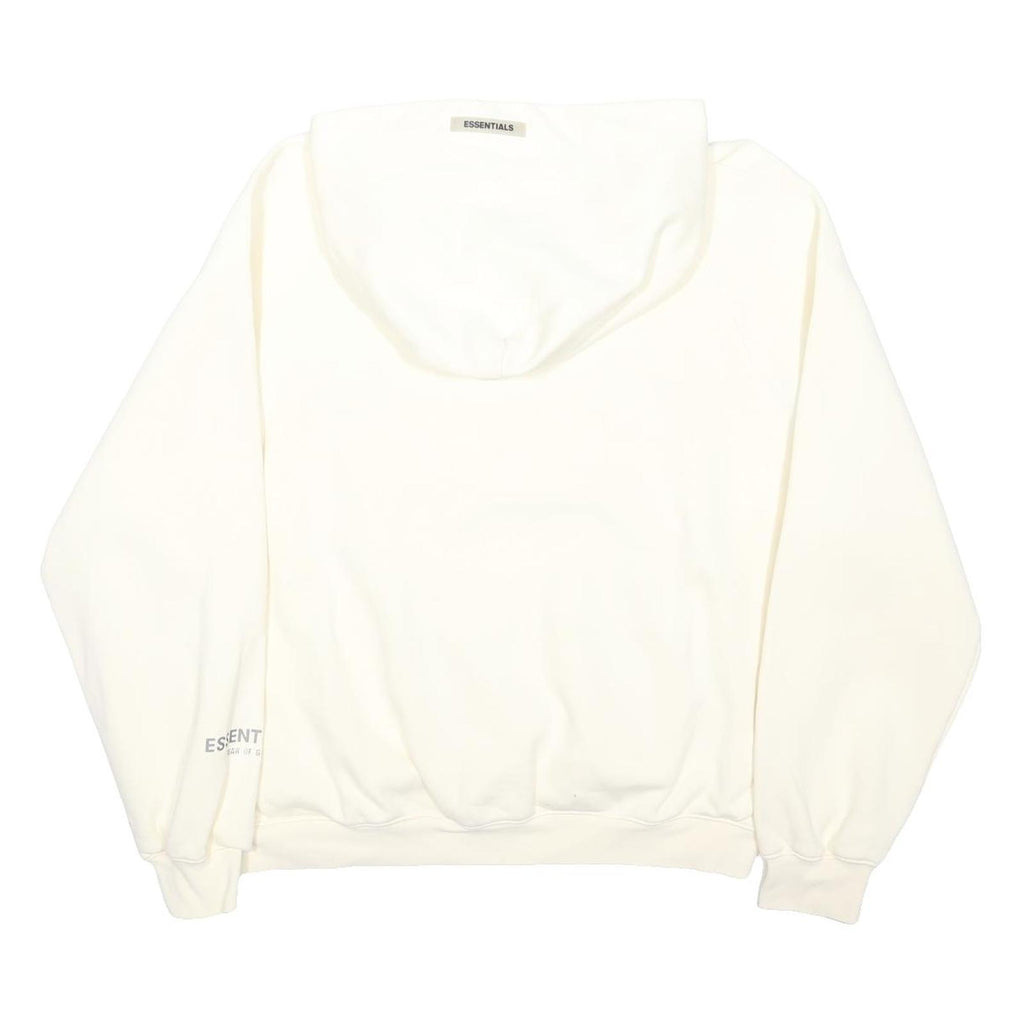 ESSENTIALS Mens White Hoodie M ESSENTIALS Printed Cotton Blend Sweatshirt