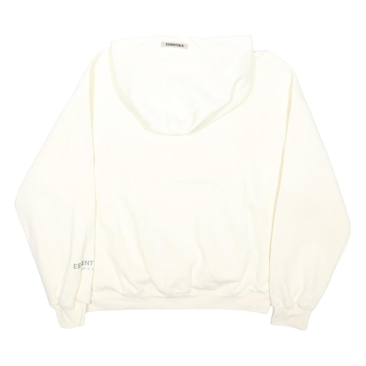 ESSENTIALS Mens White Hoodie M ESSENTIALS Printed Cotton Blend Sweatshirt