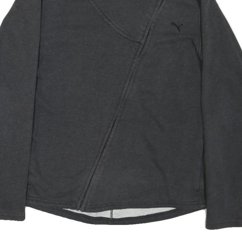 PUMA Womens Black Cotton Blend Jacket XL Zip Plain Casual Sportswear Style