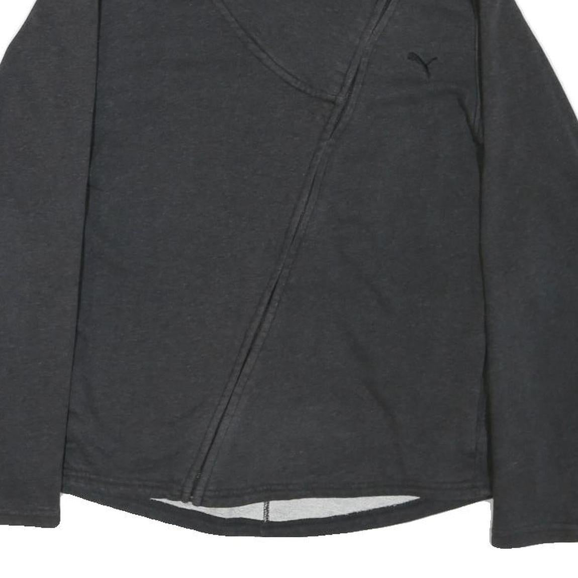 PUMA Womens Black Cotton Blend Jacket XL Zip Plain Casual Sportswear Style