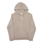 ADIDAS Womens Beige Hoodie UK 12 Cotton Blend Pullover Casual Sport Sweatshirt