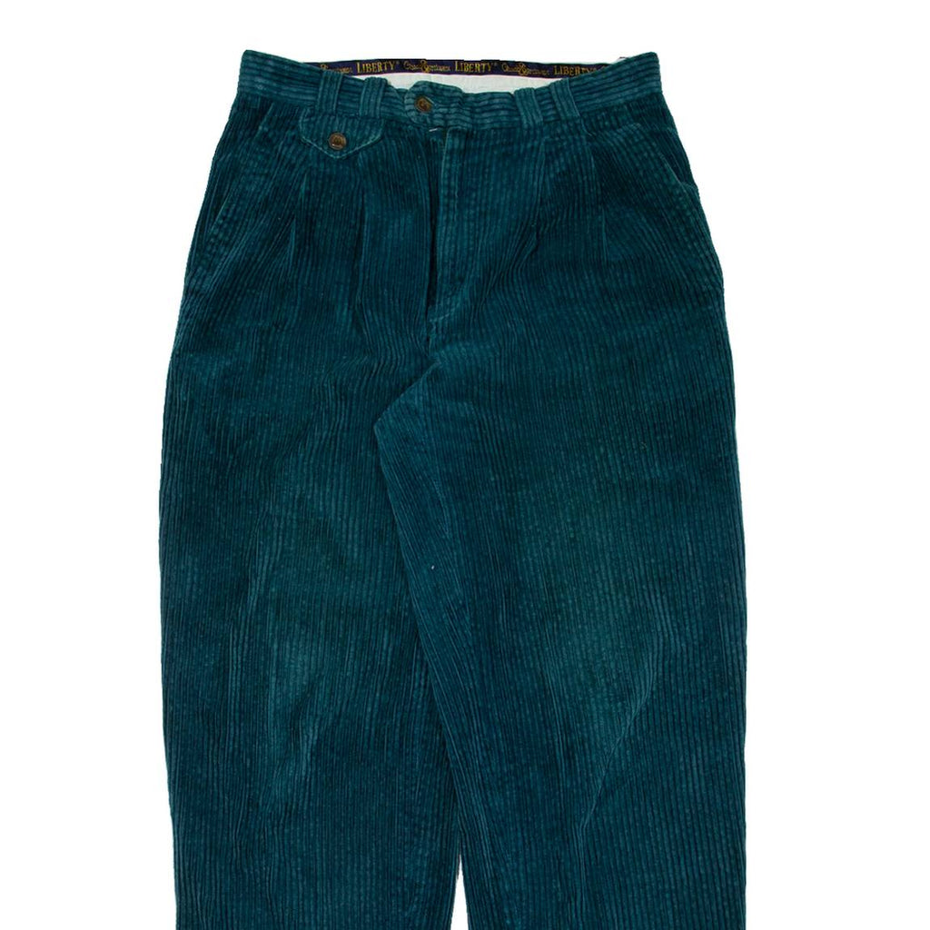 LIBERTY Mens Corduroy Trousers Blue Relaxed Straight W30 L32