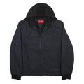 GUESS Mens Black Wool Blend Jacket XL Zip Hooded Classic Fit Casual Outerwear