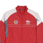 REEBOK Mens Red & Grey Windbreaker Jacket 2XL Polyester Blend Zip