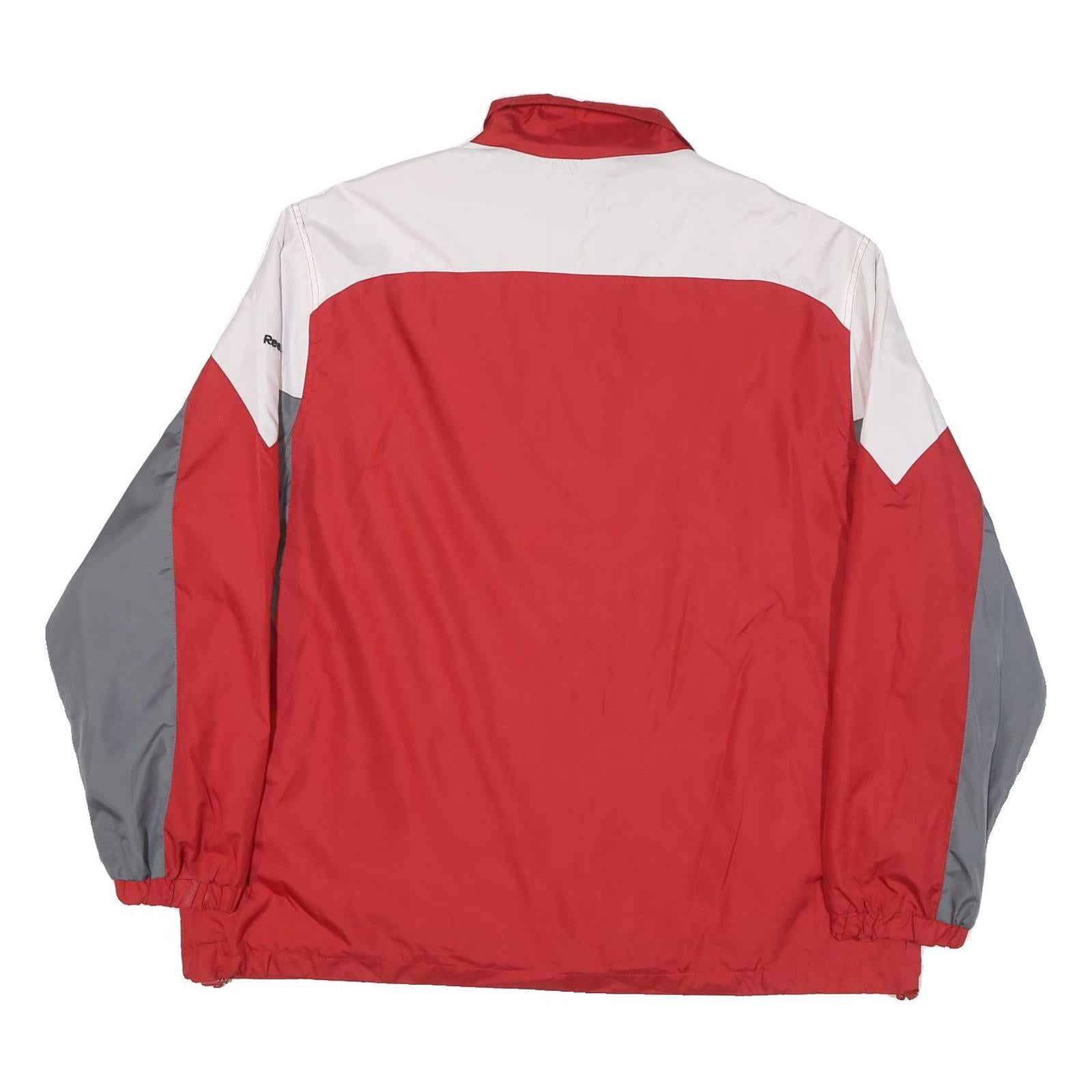 REEBOK Mens Red & Grey Windbreaker Jacket 2XL Polyester Blend Zip