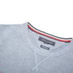 TOMMY HILFIGER Mens Blue Light Grey Patterned Cotton Blend Crew Neck Basic Knit