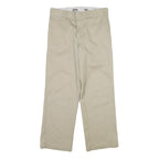 DICKIES Mens Cotton Blend Beige Regular Fit Straight Leg Trousers W32 L30
