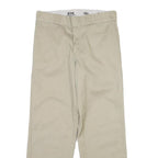 DICKIES Mens Cotton Blend Beige Regular Fit Straight Leg Trousers W32 L30