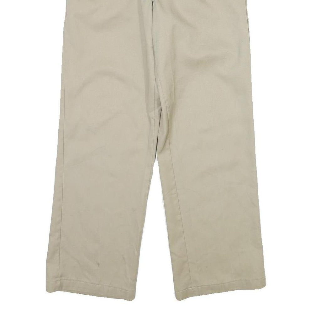 DICKIES Mens Cotton Blend Beige Regular Fit Straight Leg Trousers W32 L30