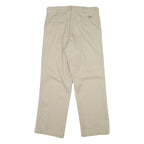 DICKIES Mens Cotton Blend Beige Regular Fit Straight Leg Trousers W32 L30