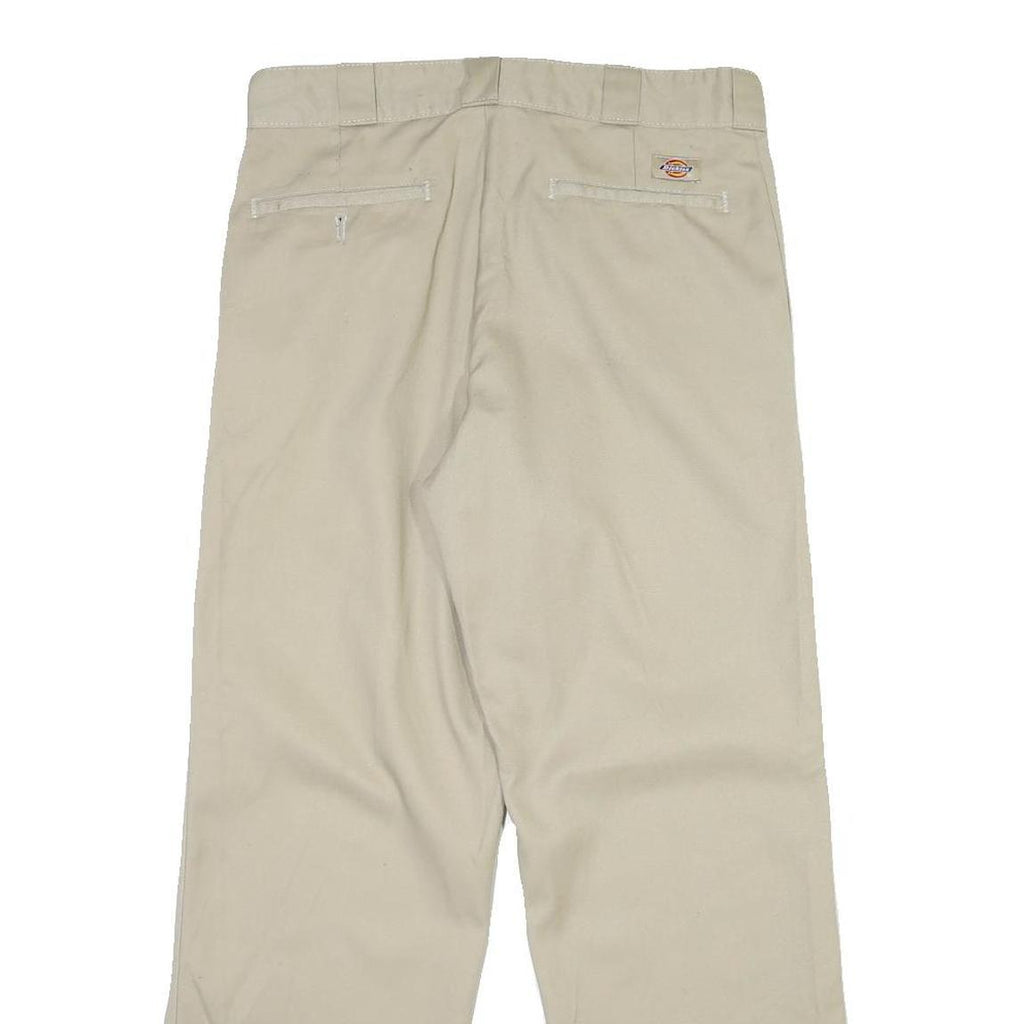 DICKIES Mens Cotton Blend Beige Regular Fit Straight Leg Trousers W32 L30