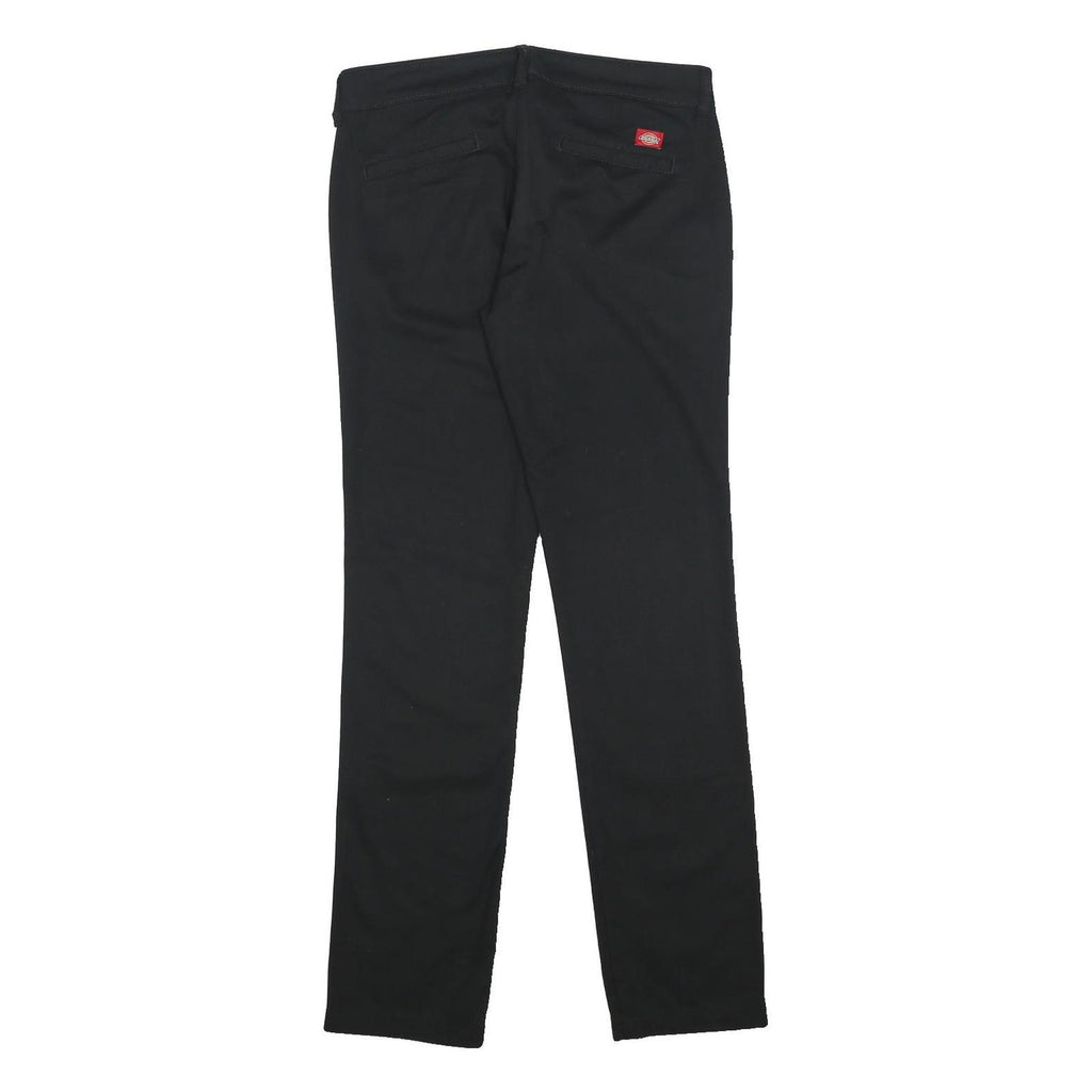 DICKIES Womens Cotton Blend Black Regular Fit Straight Leg Trousers W30 L31