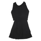 CALVIN KLEIN Womens Black Fit & Flare Polyester Blend Dress S Scoop Neck Long