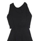 CALVIN KLEIN Womens Black Fit & Flare Polyester Blend Dress S Scoop Neck Long