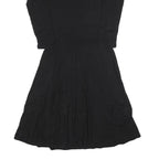 CALVIN KLEIN Womens Black Fit & Flare Polyester Blend Dress S Scoop Neck Long