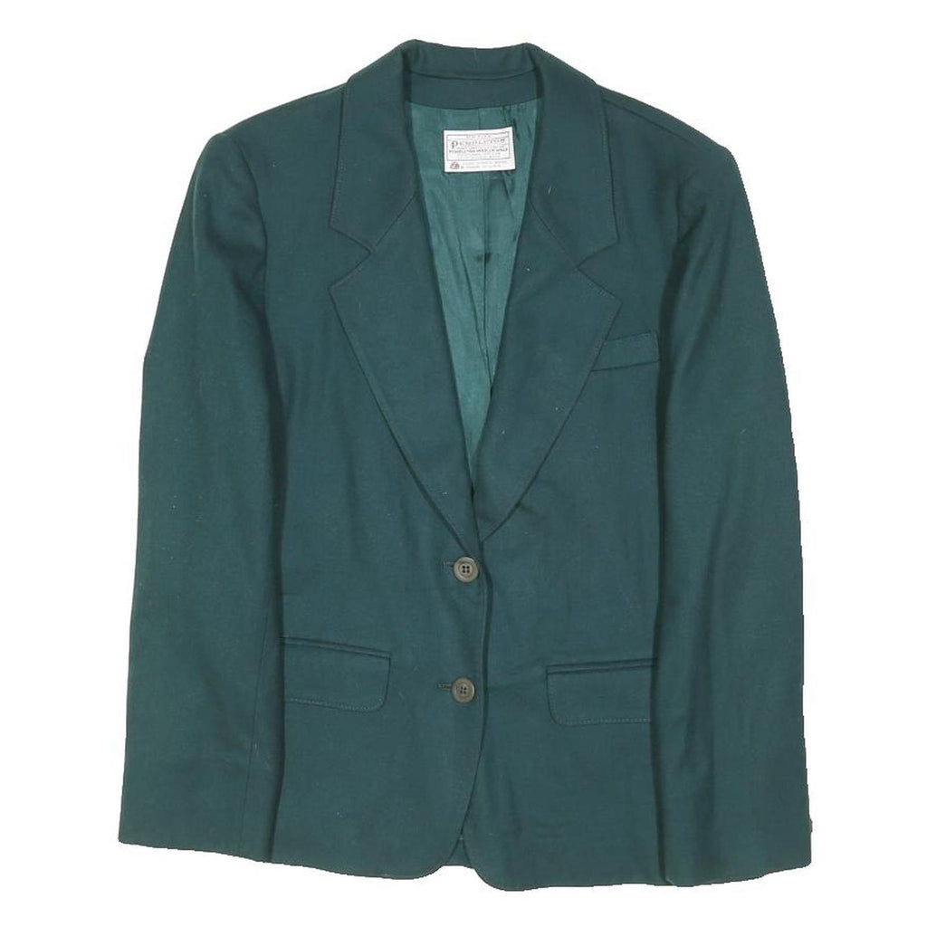 PENDLETON Womens Green Wool Blazer XS Classic Tailored Button Jacket Plain