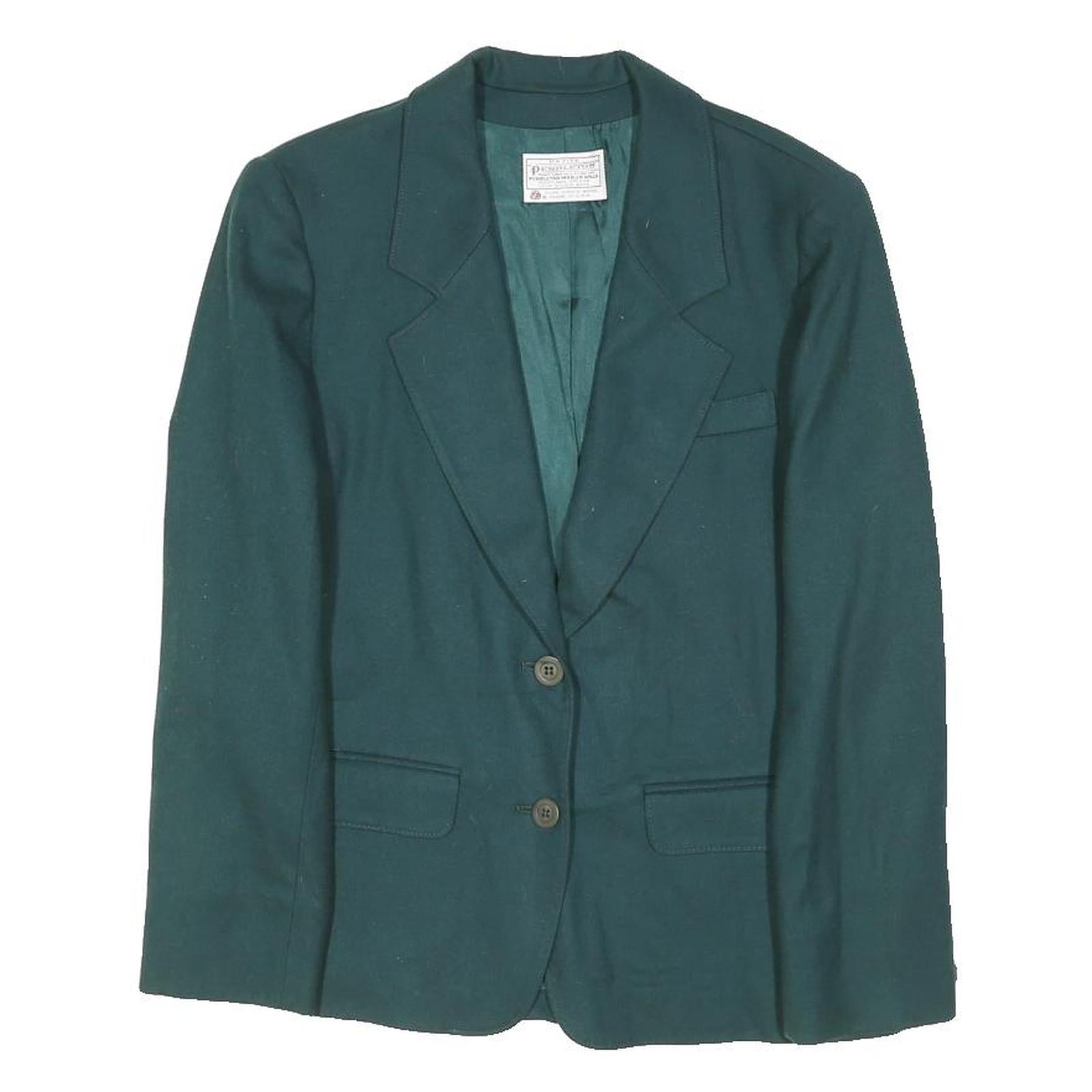 PENDLETON Womens Green Wool Blazer XS Classic Tailored Button Jacket Plain